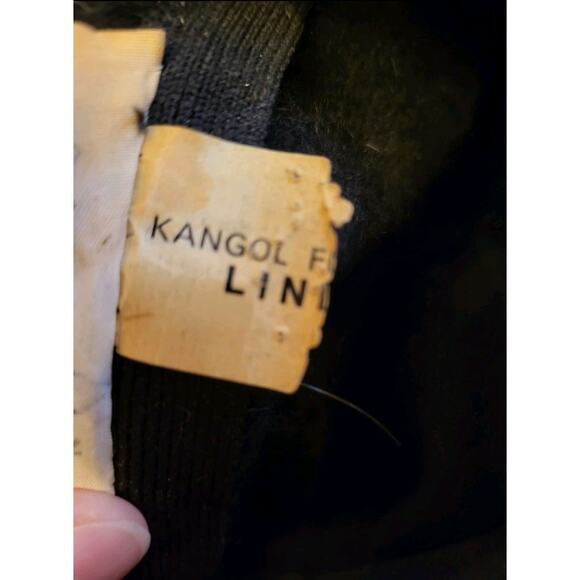 Vintage Kangol Design Black Angora Fur Felt Hat Made in England 1970s 21.5 in main image 8